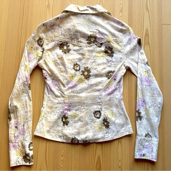 GUESS JEANS Floral Western Snap Button Shirt – Size XS (Fits Juniors XS) - Picture 6 of 12